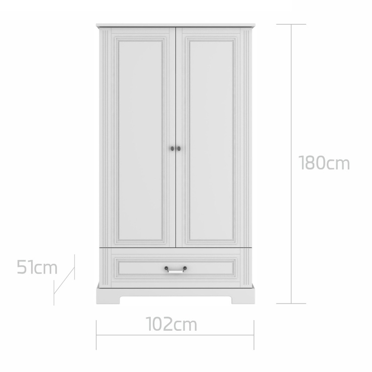 Dulap elegant Ines alb H180 cm - 3 | YEO