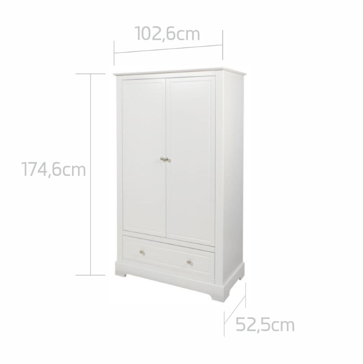 Dulap Marylou alb cu 2 sertare H174,6 cm - 3 | YEO