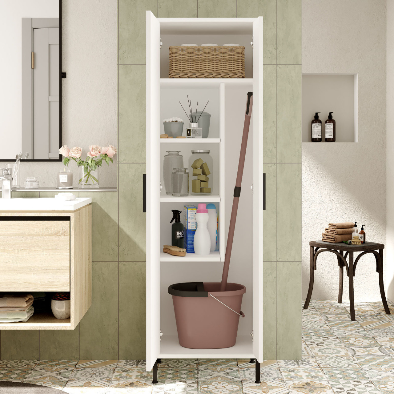 Dulap MDF multifunctional DY1-W L50,4 cm - H165 cm