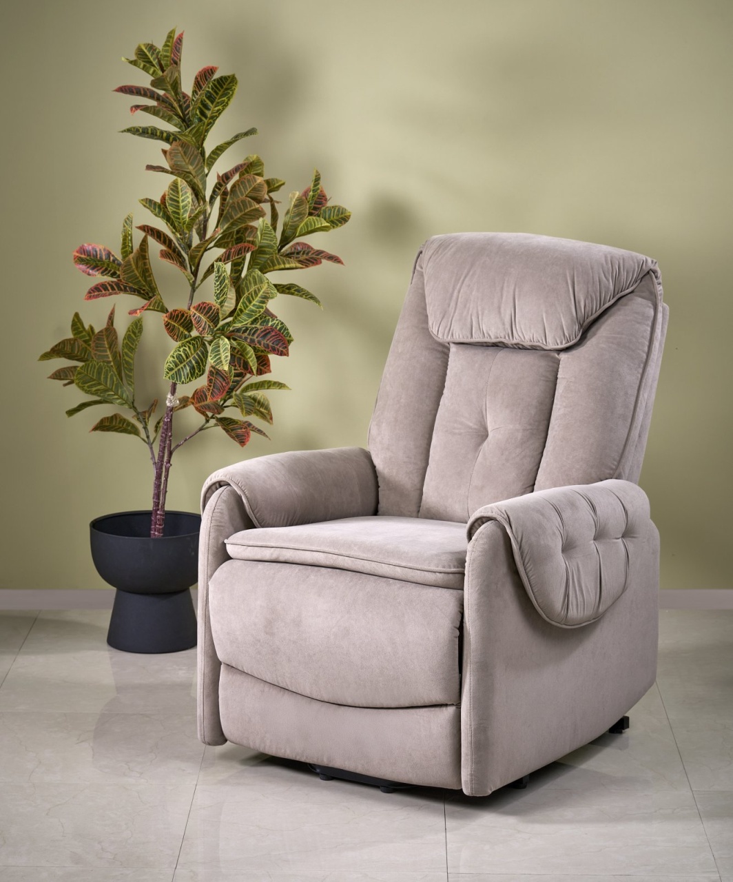 Fotoliu Horton velvet bej - 1 | YEO