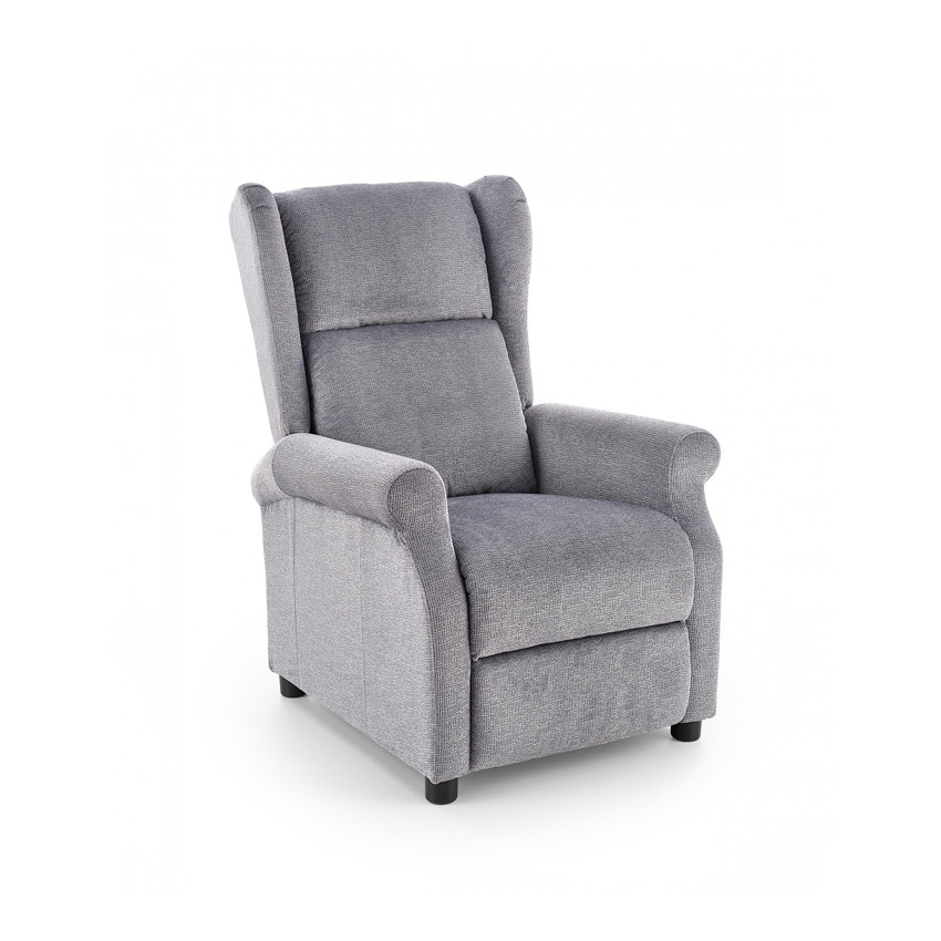 Fotoliu recliner tapitat Agustin gri - H 107-83 cm