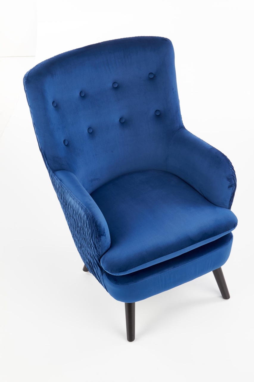 Poze Fotoliu tapitat Ravel Velvet albastru – H100 cm homewish.ro