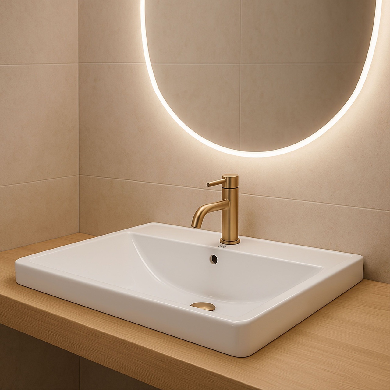 Lavoar incastrat Alisha alb L61 cm - 1 | YEO