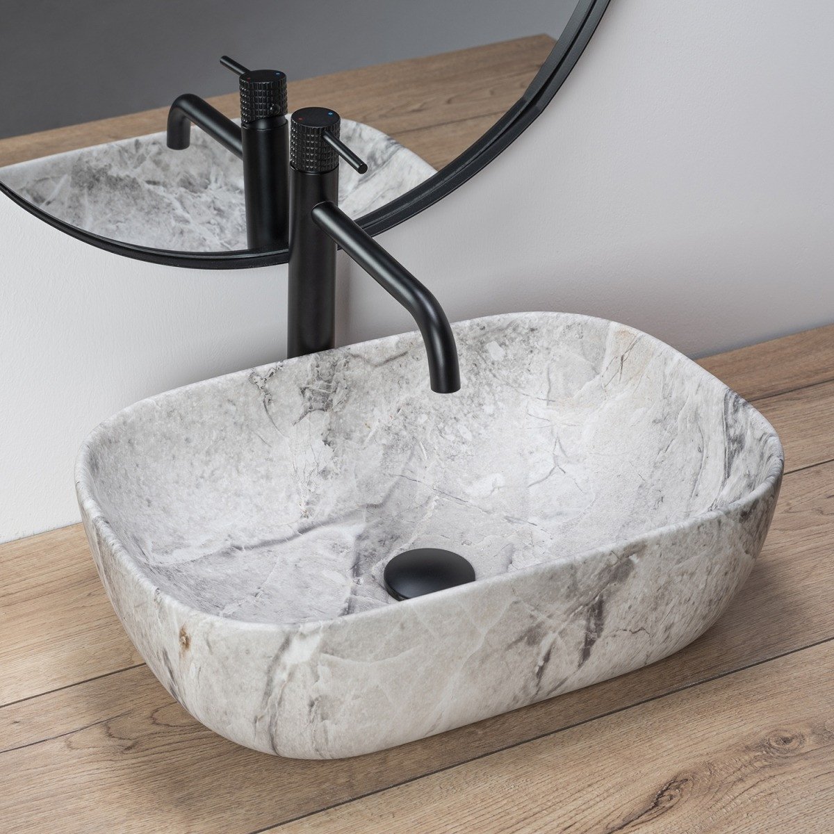 Lavoar Livia Stone Marmura ceramica sanitara - 46,5 cm - 2 | YEO