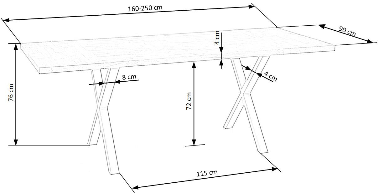 Masa Apex 140 lemn masiv stejar - L140xl85xh76 cm - 4 | YEO