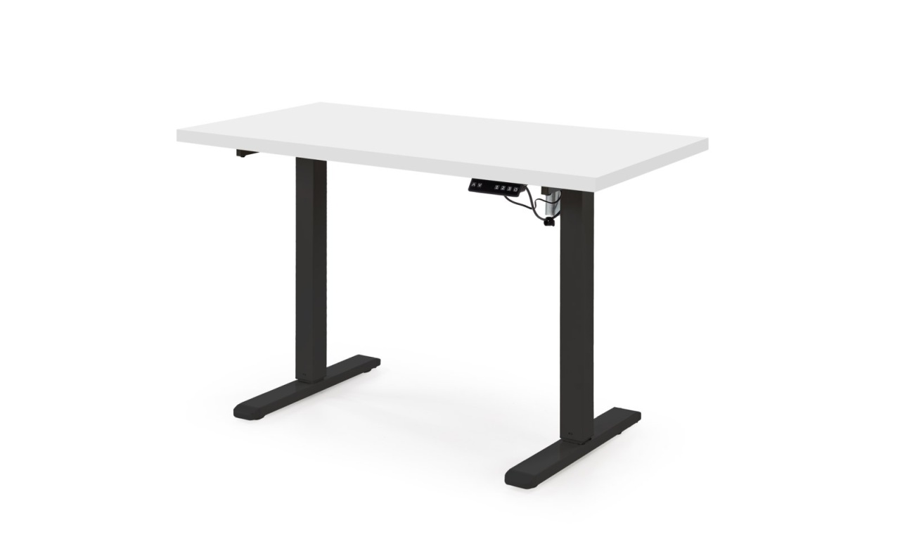Masa de birou cu functie de reglare a inaltimii B54 alb/negru L120 cm
