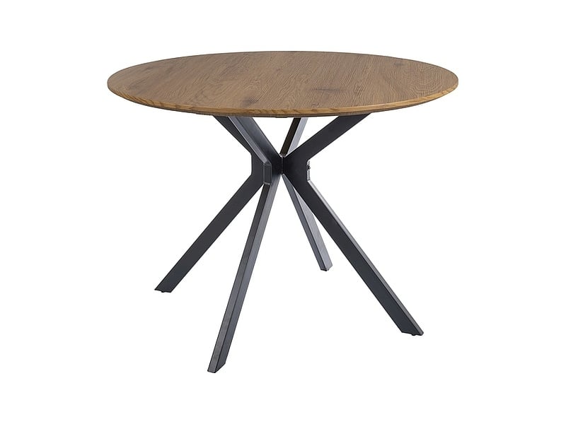 Masa rotunda Aster stejar/negru mat ø100/h76 cm