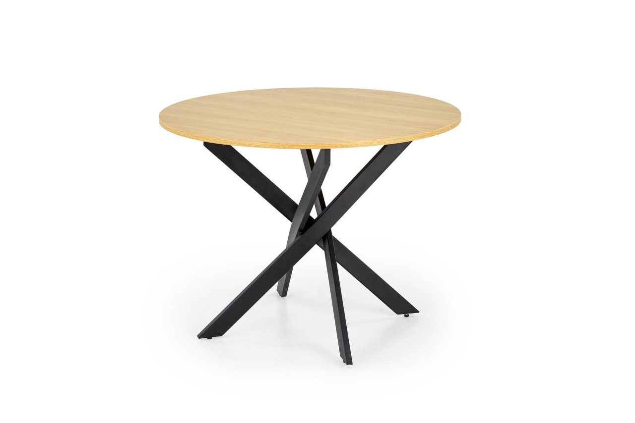 Masa rotunda Edgar stejar auriu/negru ø100/h76 cm - 3 | YEO