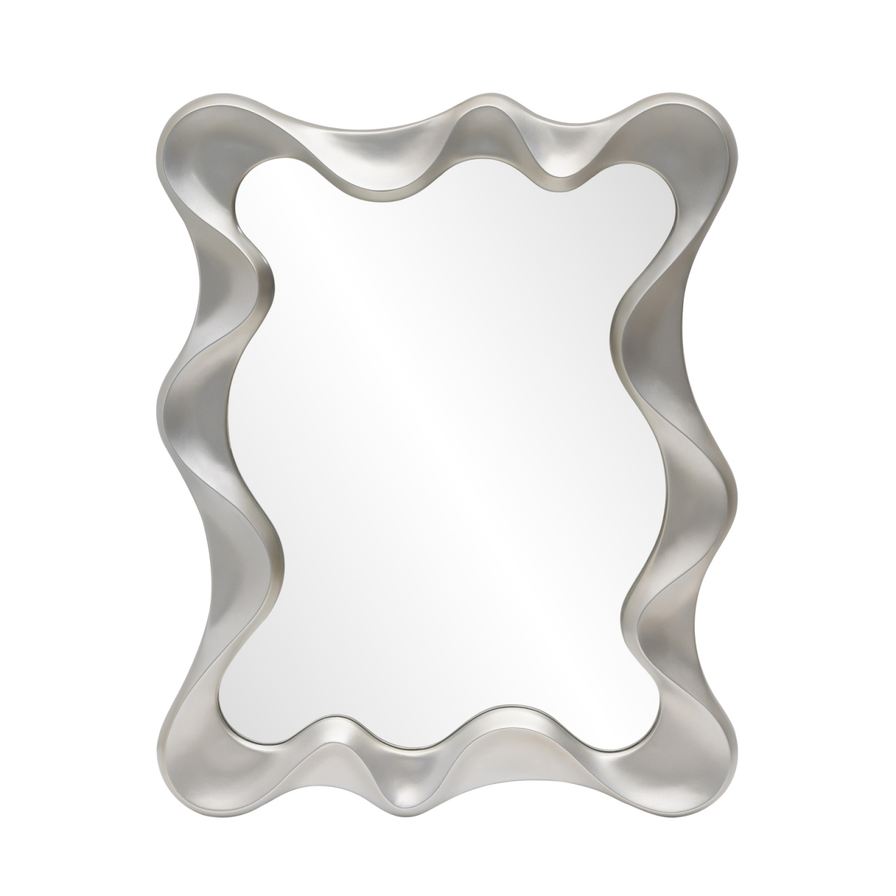 Oglinda Deco argintiu antic H90 cm
