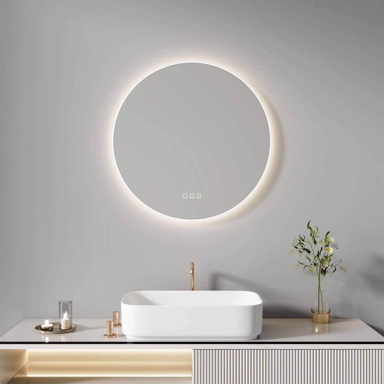 Oglinda rotunda LED 60 cm - 2 | YEO