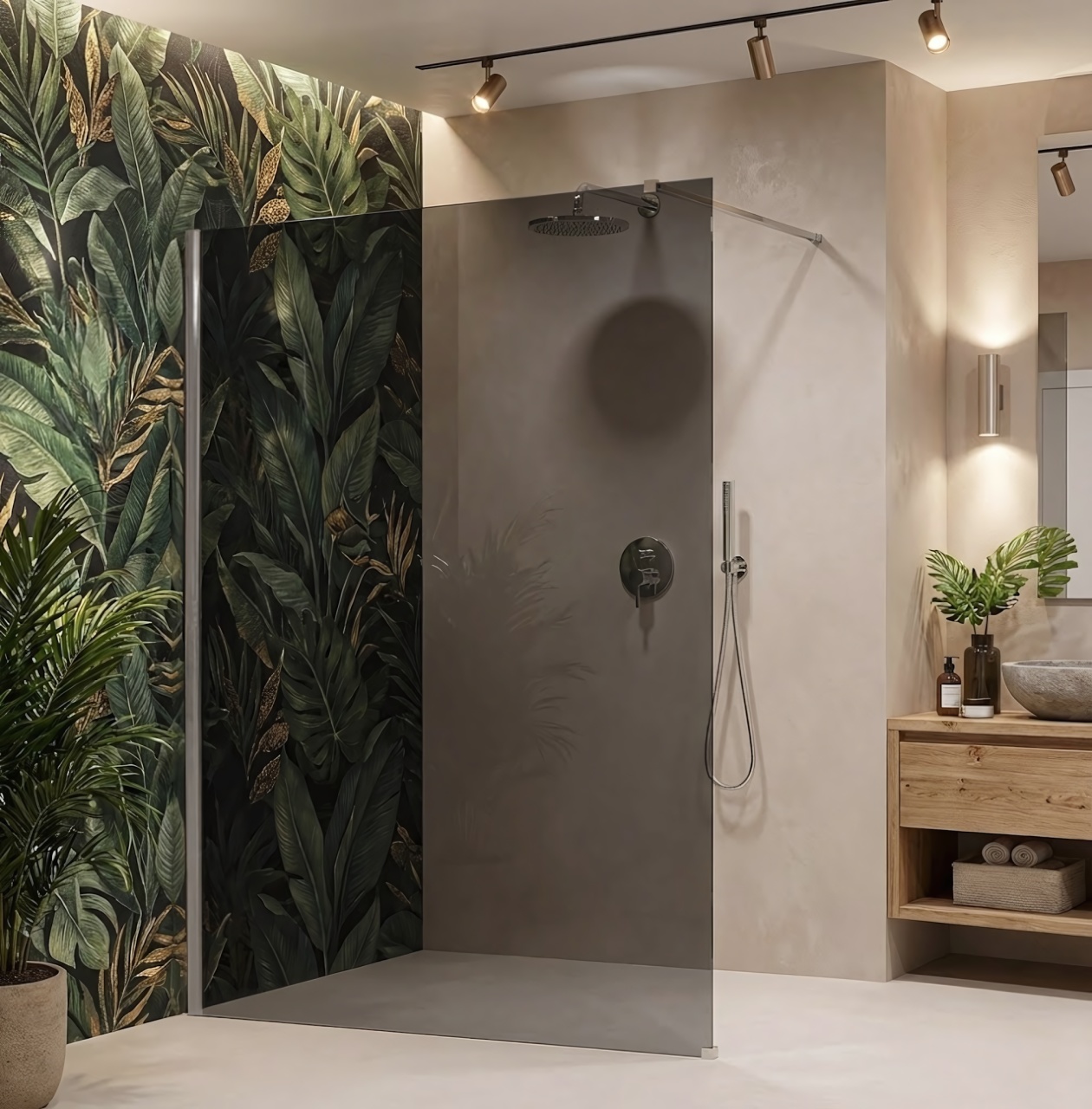 Paravan de dus Rea Flexi Grey / Chrome 130