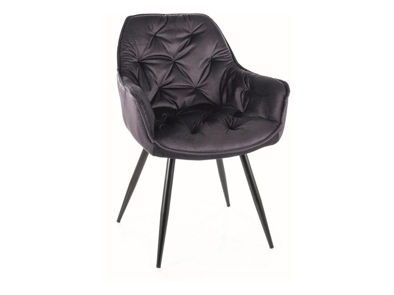Scaun Cherry velvet gri inchis/negru Monolith97