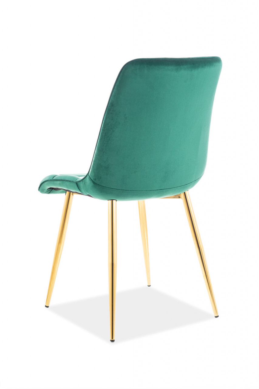 Scaun Chic velvet verde/auriu Blu78 - 1 | YEO