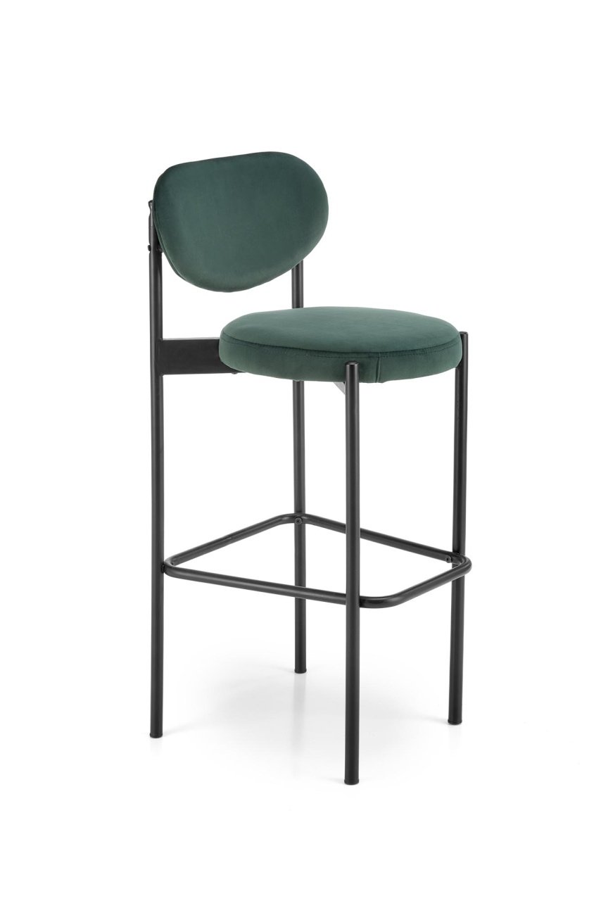 Scaun de bar H-108 velvet verde - 4 | YEO