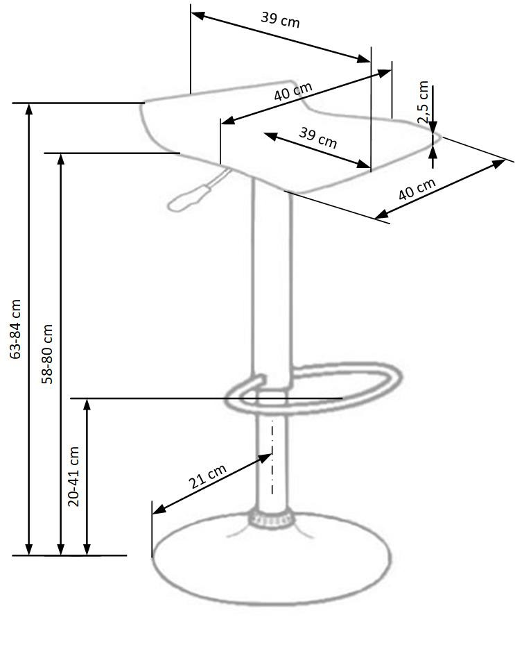 Scaun de bar H1 negru - 1 | YEO