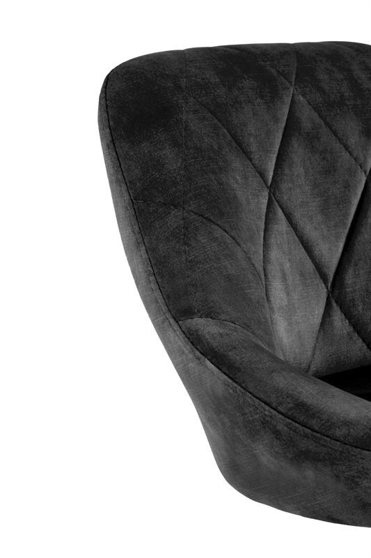 Scaun de bar H101 velvet negru - 2 | YEO