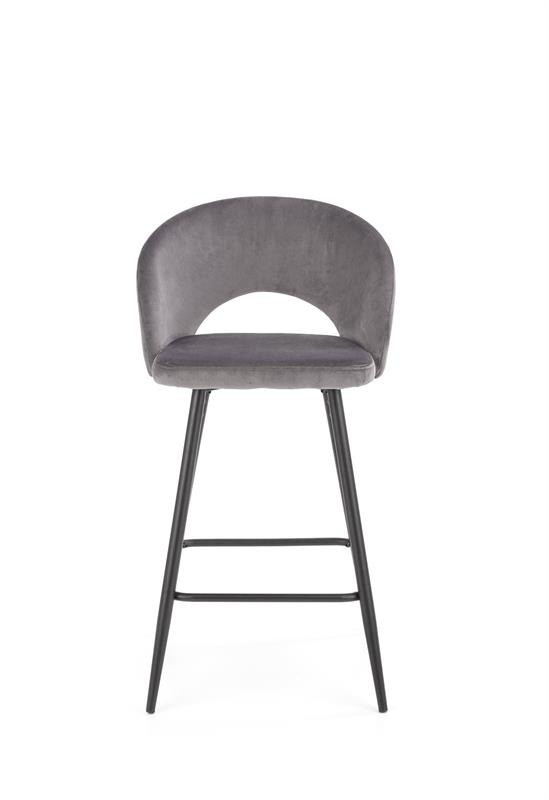 Scaun de bar H96 velvet gri - 3 | YEO