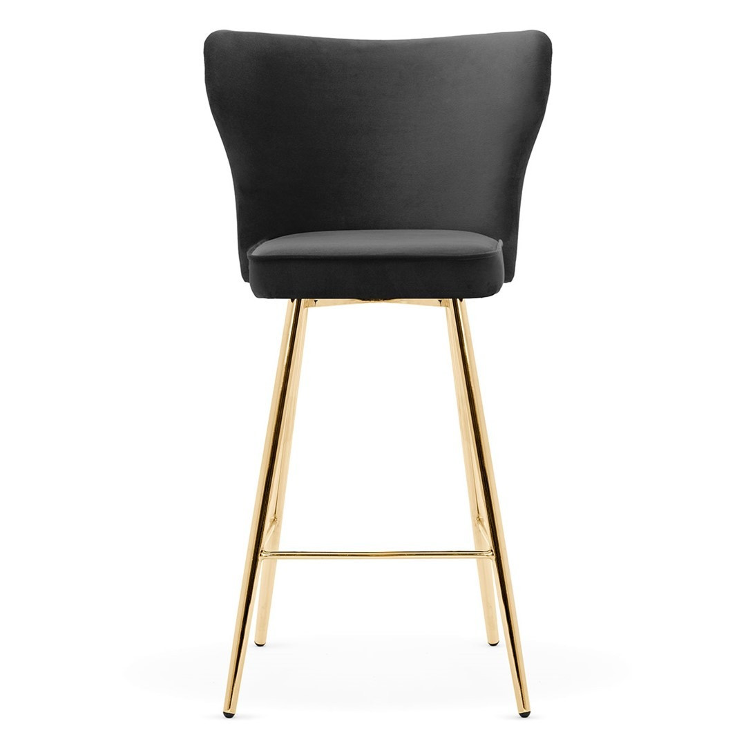 Scaun de bar Modena negru picioare gold - H60 cm