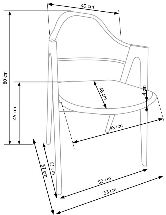 Scaun K344 material gri - 2 | YEO