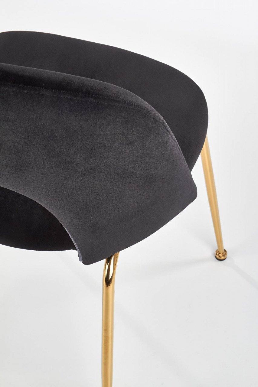 Scaun K385 velvet negru/auriu - 4 | YEO