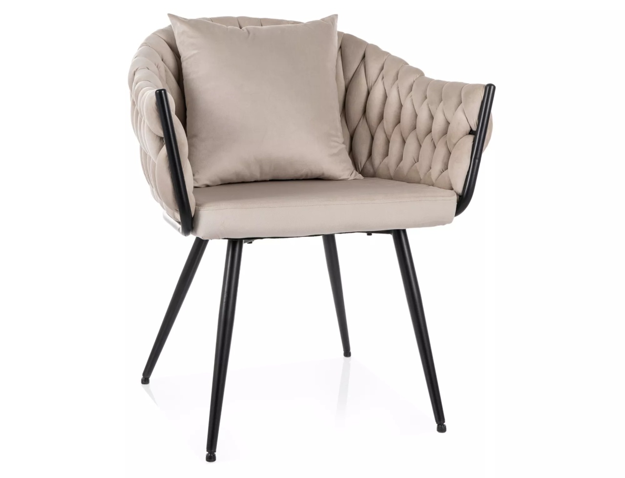 Scaun Nuvo velvet bej deschis/negru Blu30
