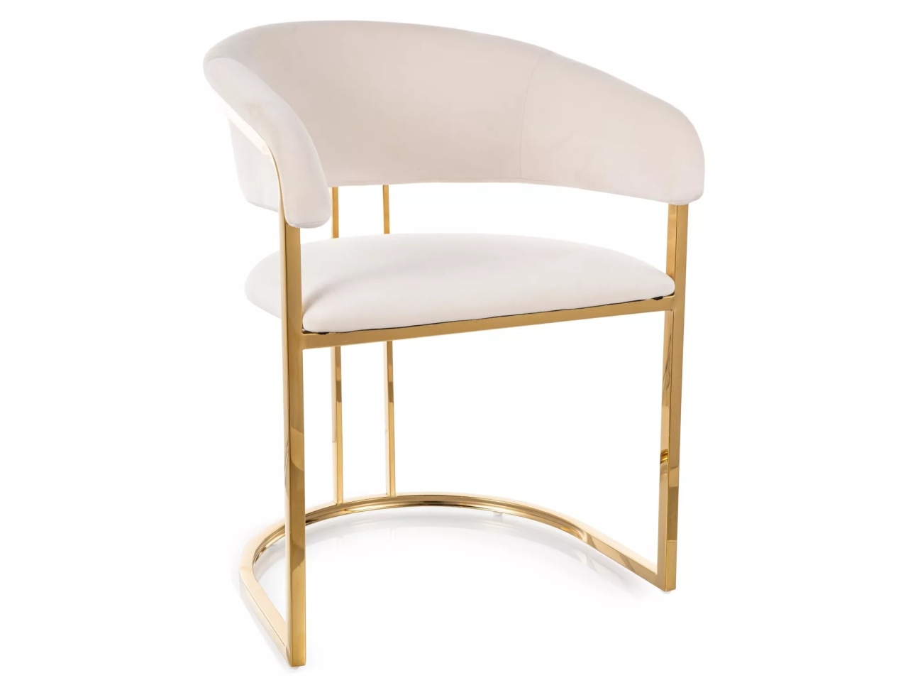 Scaun Tulipe velvet bej deschis/auriu Blu22 H77 cm
