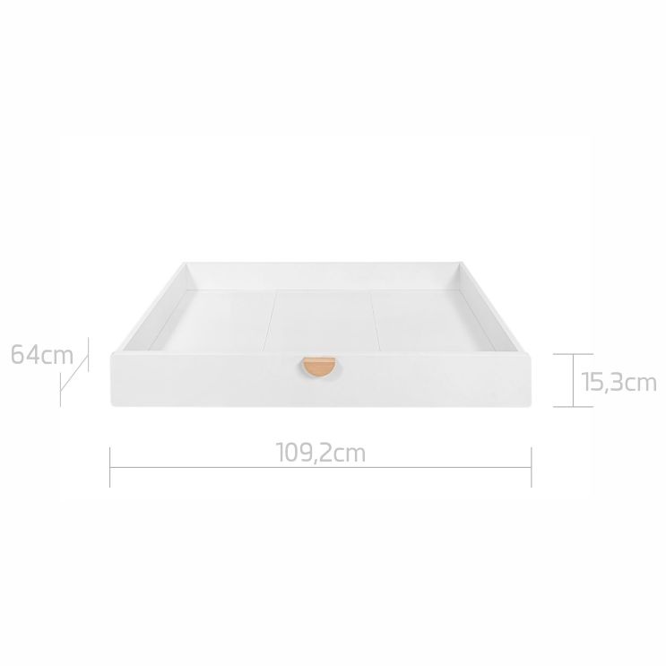 Sertar pentru pat Ratata alb 60x120 cm - 4 | YEO