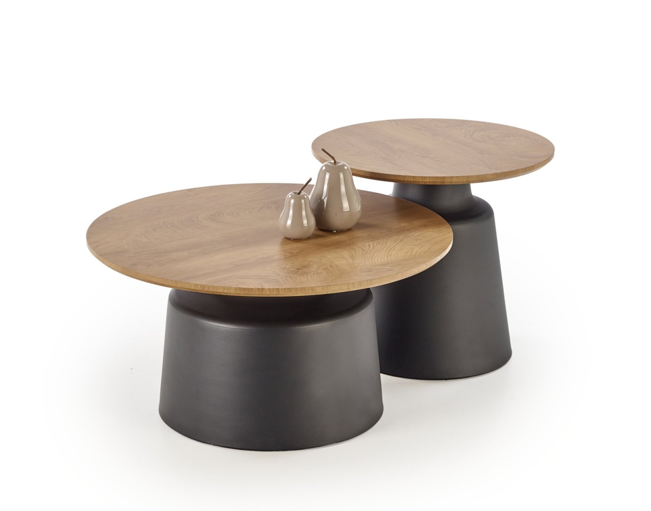 Set 2 mese de cafea Malomi natur/negru
