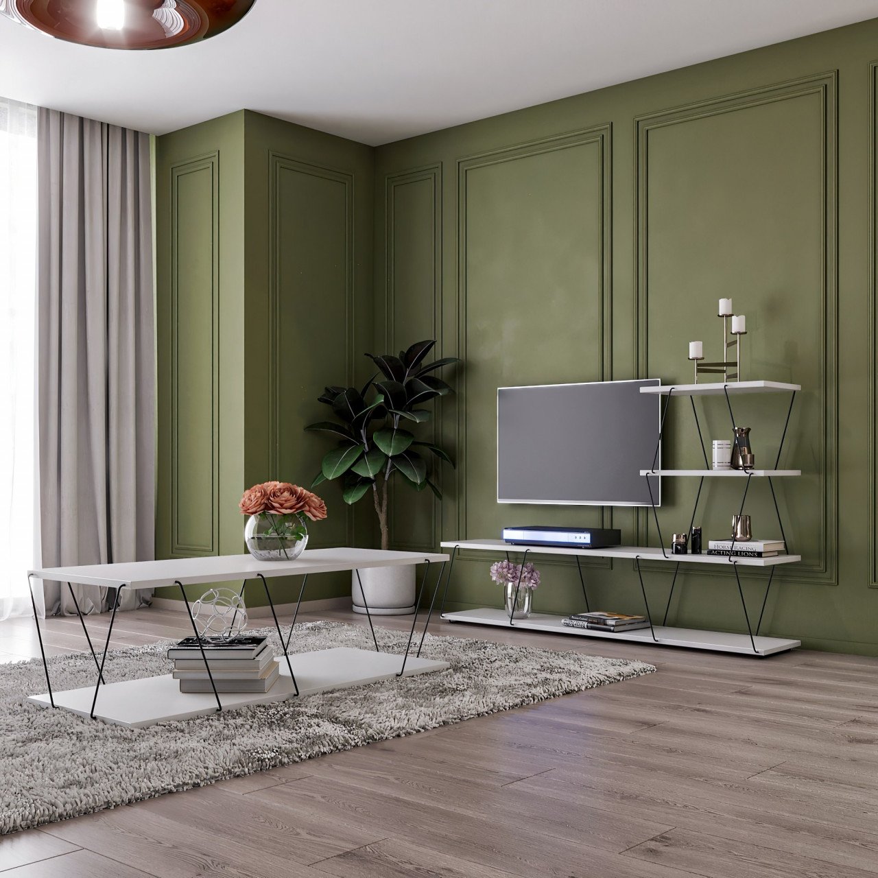 Set mobilier living Başak alb