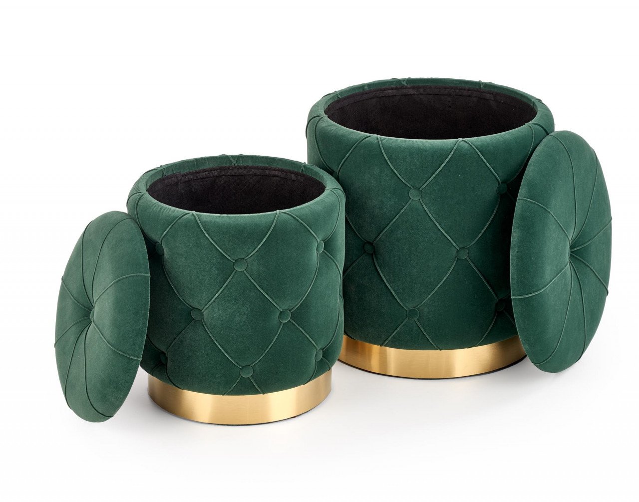 Set tabureti tapitati Polly Verde / Gold - 1 | YEO