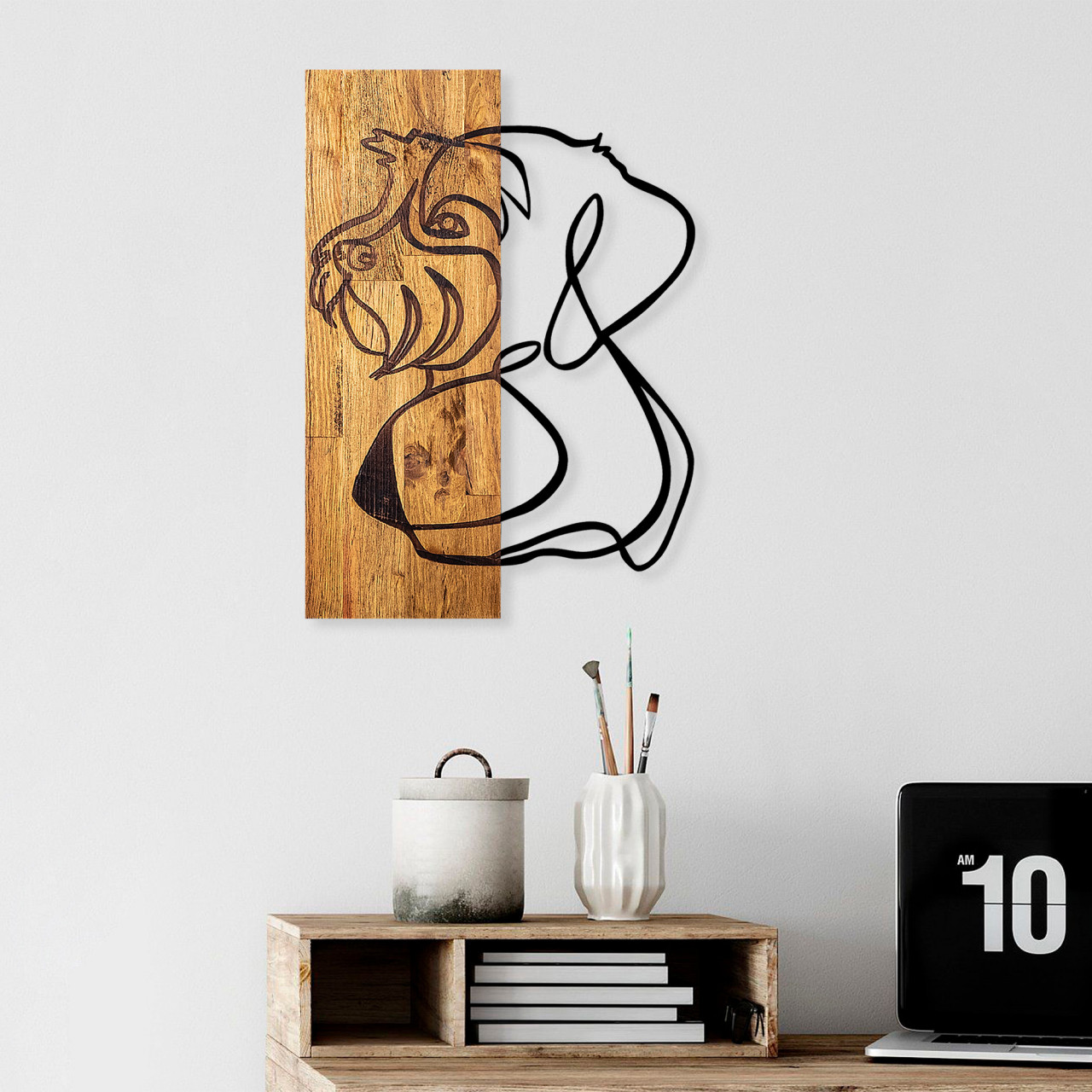 Accesoriu decorativ de perete din lemn Mr.Dog