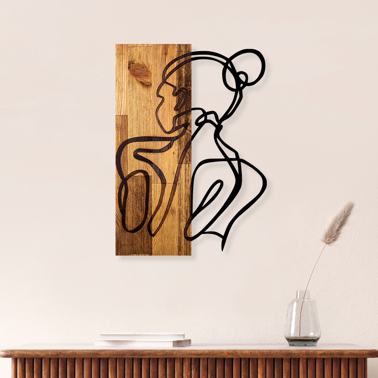 Accesoriu decorativ de perete din lemn Woman Body