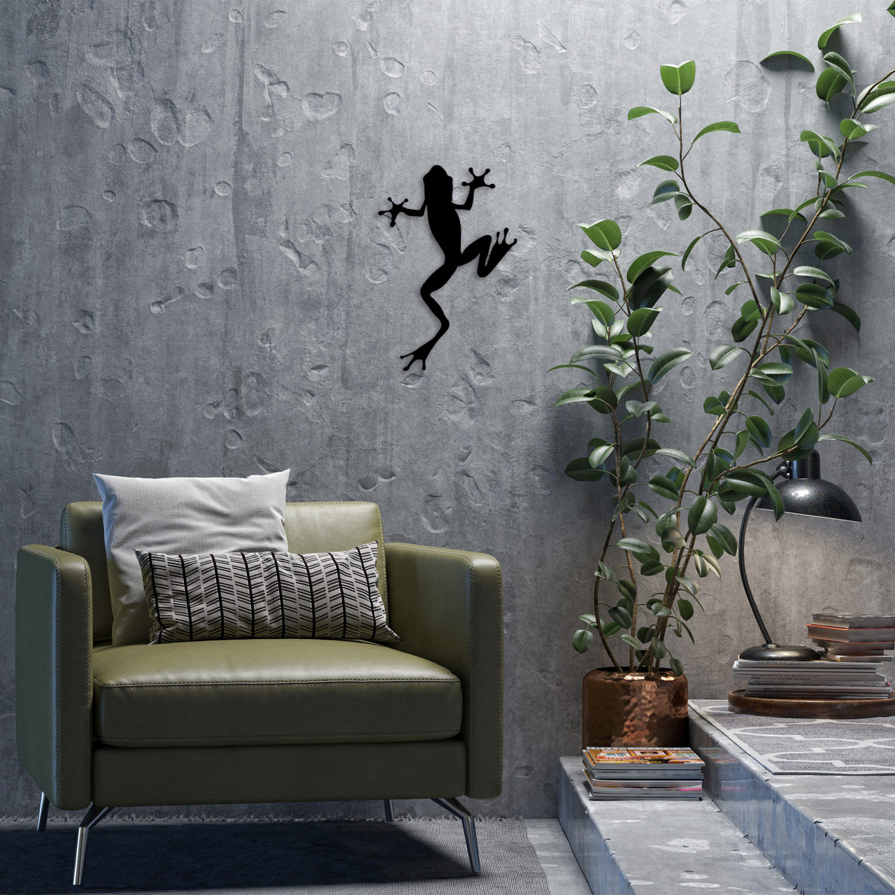Accesoriu decorativ de perete metalic Frog - 296