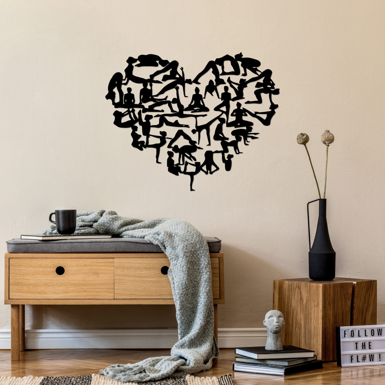 Accesoriu decorativ de perete metalic i Love Yoga - 508