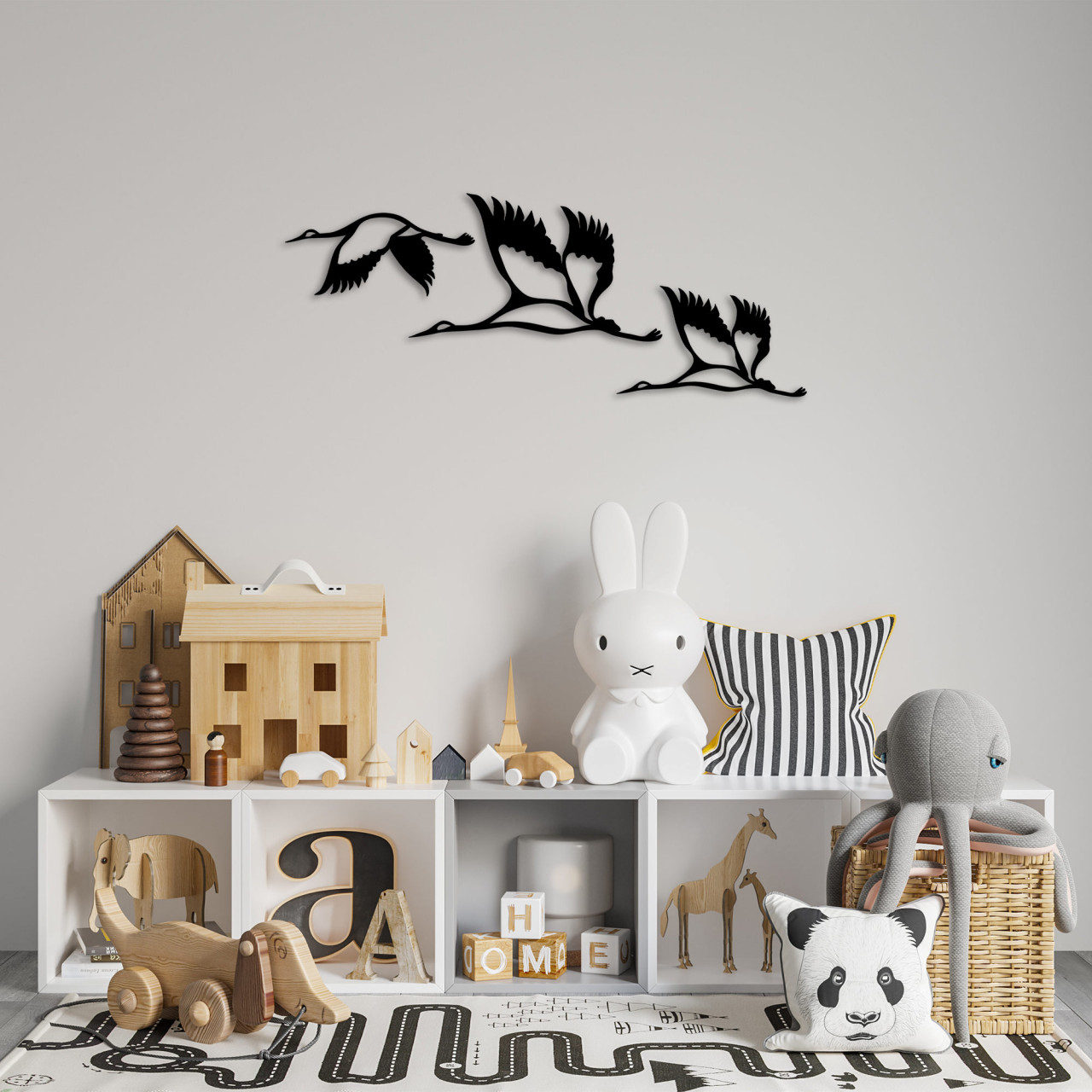 Accesoriu decorativ de perete metalic Storks - 287