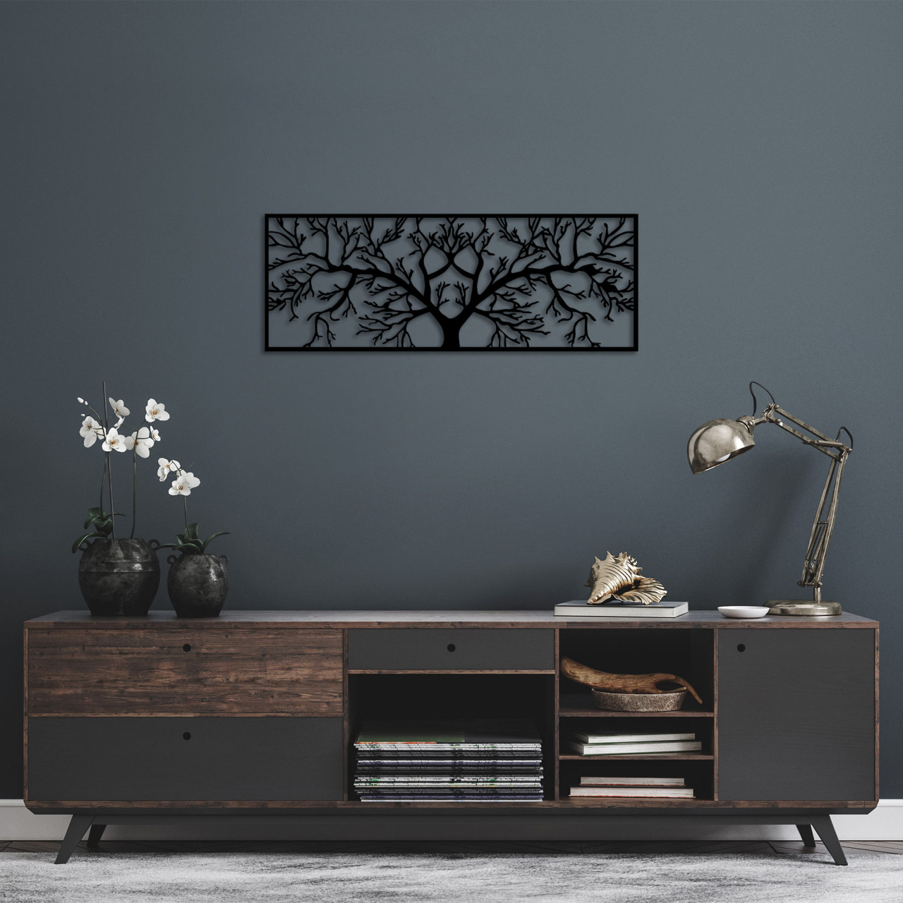 Accesoriu decorativ de perete metalic Tree - 268