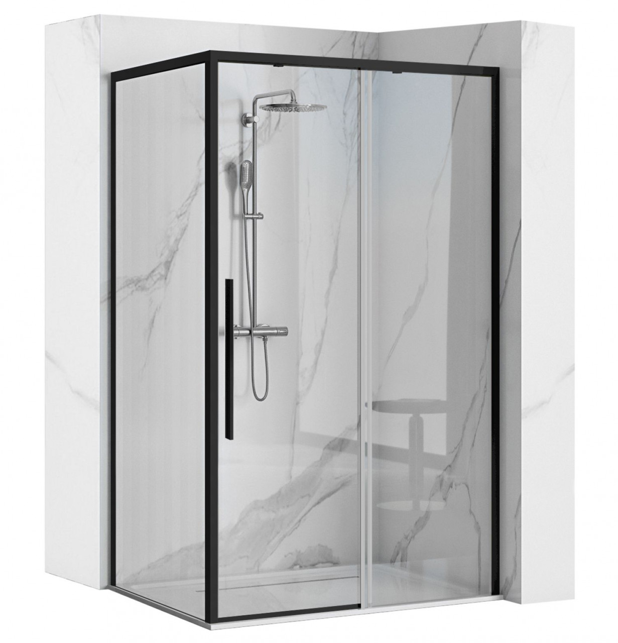 Poze Cabina dus Solar negru - 80x100 cm homewish.ro
