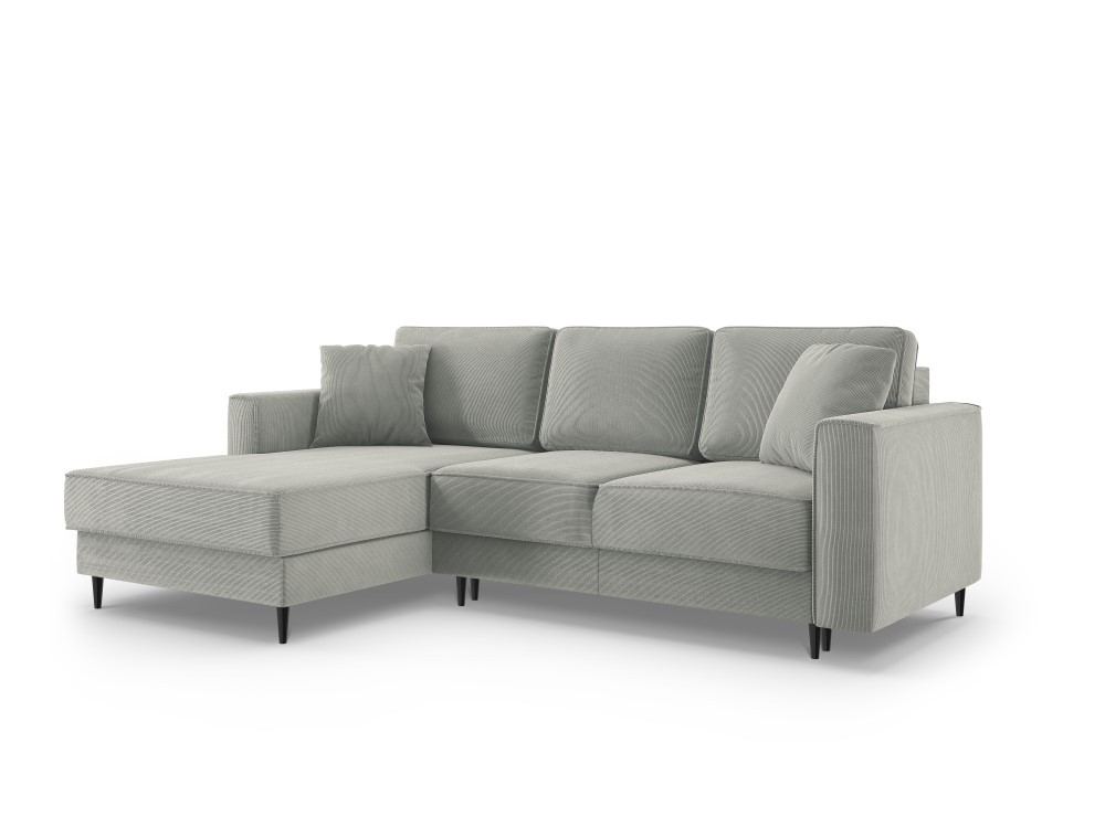 Poze Coltar Fano 4 locuri velvet/picioare negre – L242 x l174 x h89 cm