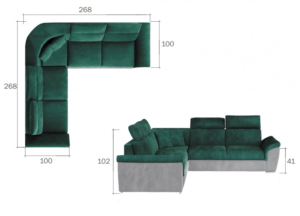 Coltar living extensibil Federico – L268 x l268 x h102 cm - 3 | YEO