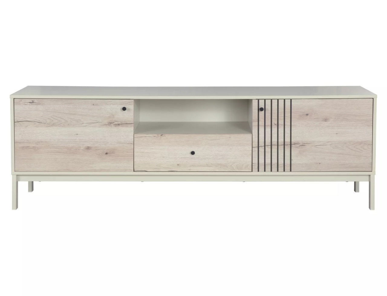 Comoda TV Frost RTV1 stejar alpin/alb-galbui - 1 | YEO
