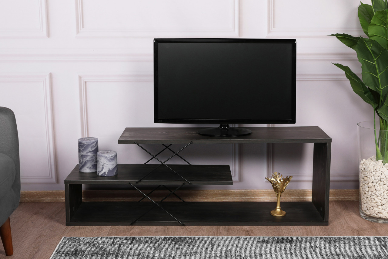 Comoda TV Zigzag maro inchis