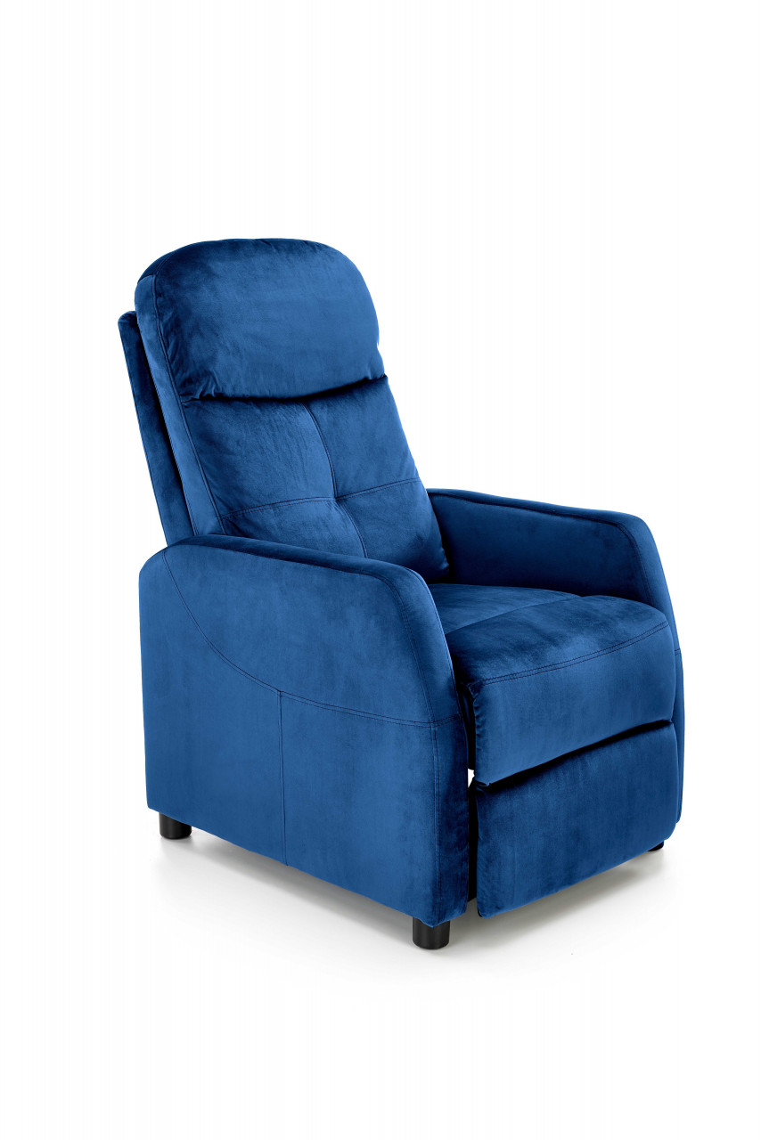 Fotoliu recliner Felipe 2 velvet bleumarin H103 cm