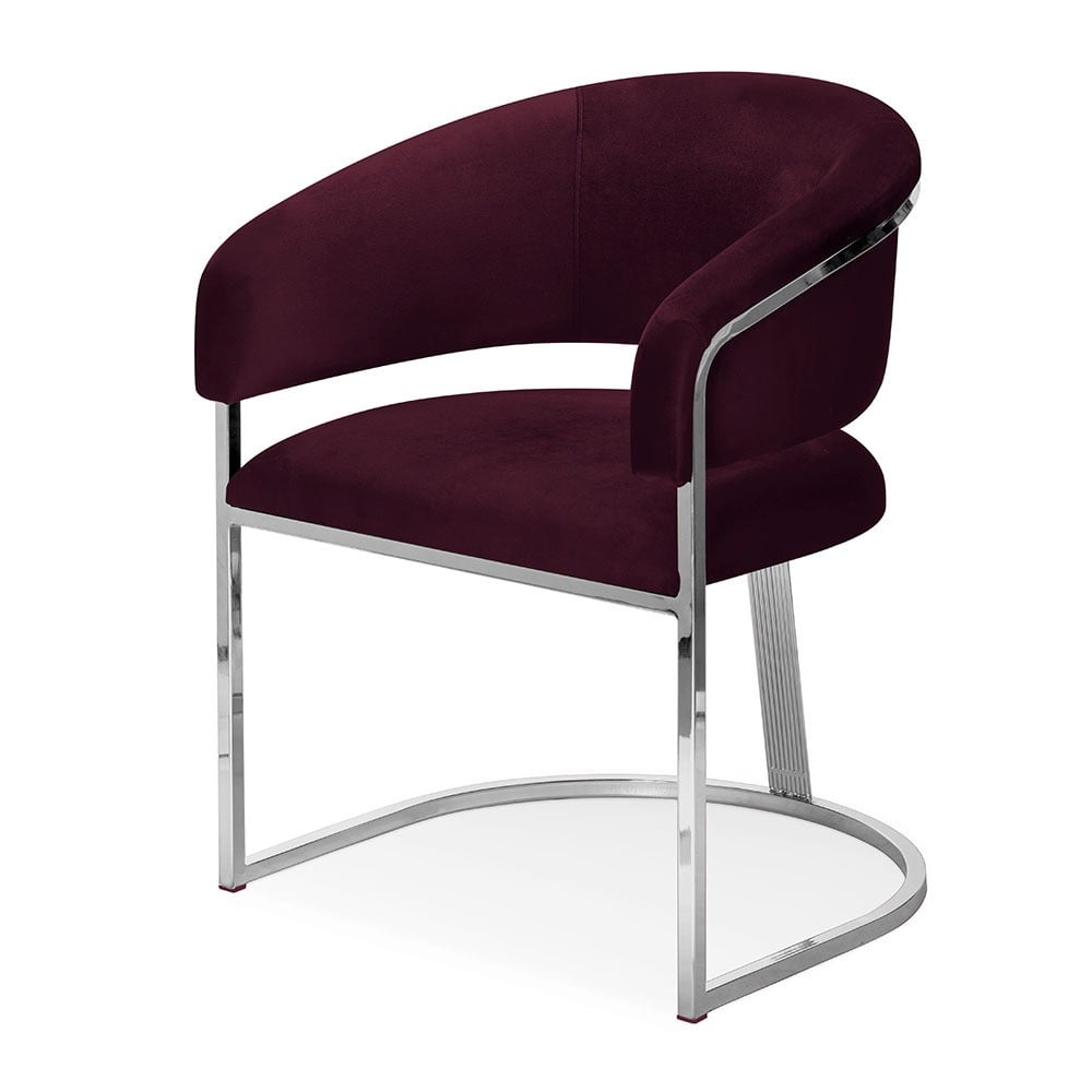 Fotoliu tapitat Marcille burgundy/silver – H79 cm