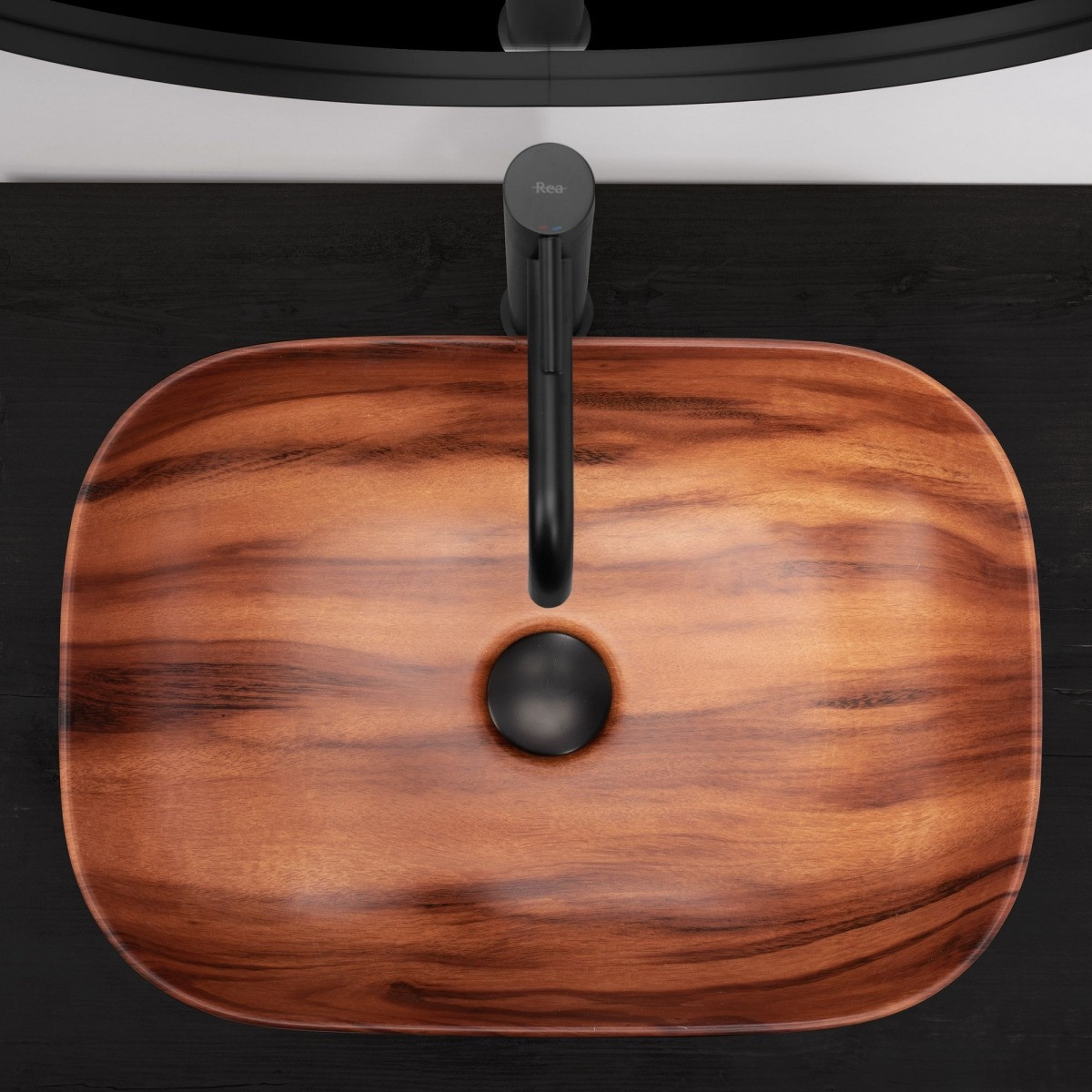 Lavoar Belinda Wood ceramica efect de lemn - 46 cm - 3 | YEO
