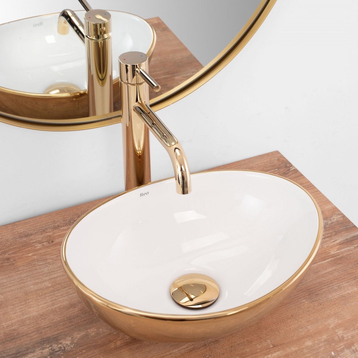 Lavoar Sofia Mini gold ceramica sanitara – 34 cm - 2 | YEO