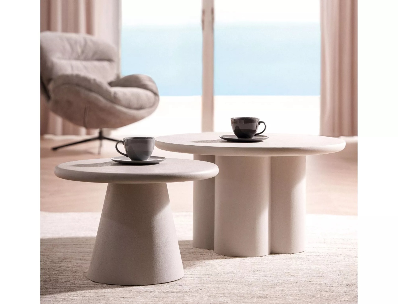 Masa de cafea Aurora gri deschis ø60/h40 cm - 1 | YEO