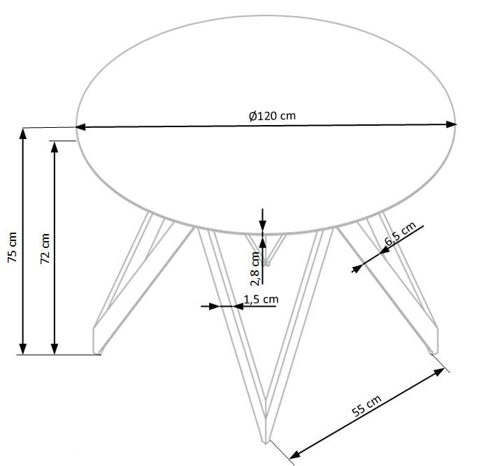 Masa Mozambik stejar auriu - d120xh75 cm - 4 | YEO