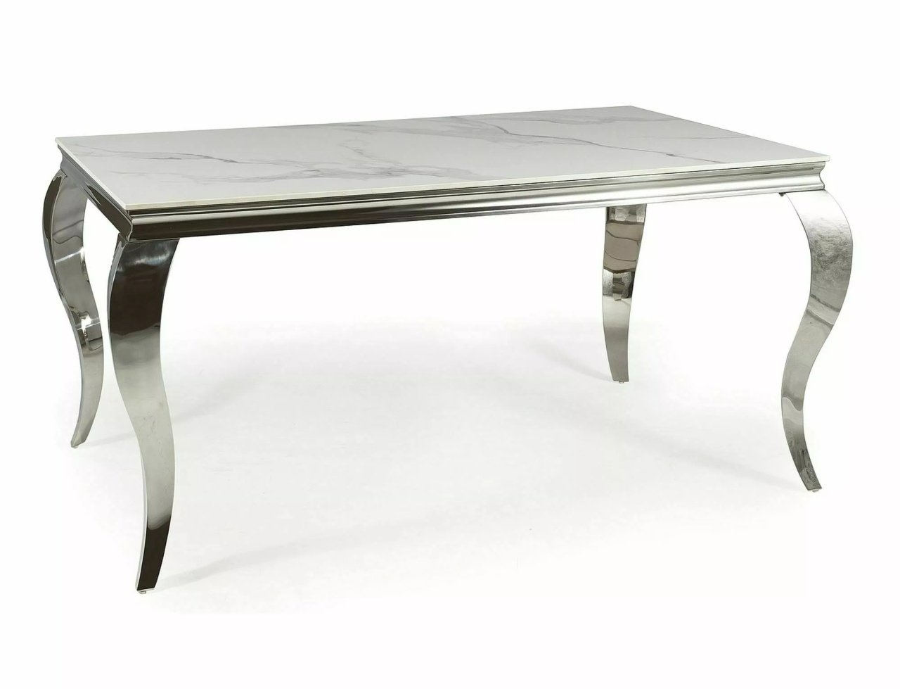 Masa Prince Ceramic Calacatta alb/crom L180xl90 cm