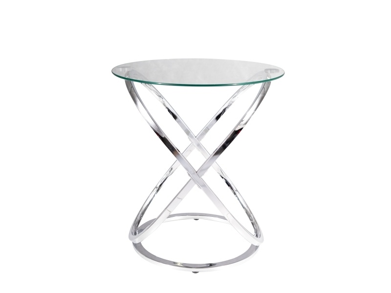 Masuta de cafea Eos C transparent/crom ø50 cm