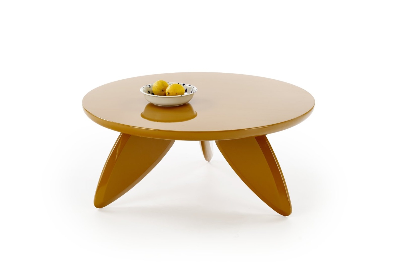Masuta de cafea rotunda Soraya 2 mustarie ø80/h36 cm